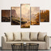 Alpine Sunshine Scenery 5 Piece HD Multi Panel Canvas Wall Art Frame - Original Frame