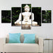 Buddha Statue Under Tree 5 Piece HD Multi Panel Canvas Wall Art Frame - Original Frame