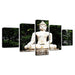 Buddha Statue Under Tree 5 Piece HD Multi Panel Canvas Wall Art Frame - Original Frame