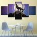 Wolf Howling 5 Piece HD Multi Panel Canvas Wall Art Frame - Original Frame