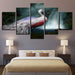 White Peacock 5 Piece HD Multi Panel Canvas Wall Art Frame - Original Frame