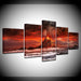 Volcano Sea 5 Piece HD Multi Panel Canvas Wall Art Frame - Original Frame