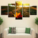 Maple Leaf Park 5 Piece HD Multi Panel Canvas Wall Art Frame - Original Frame