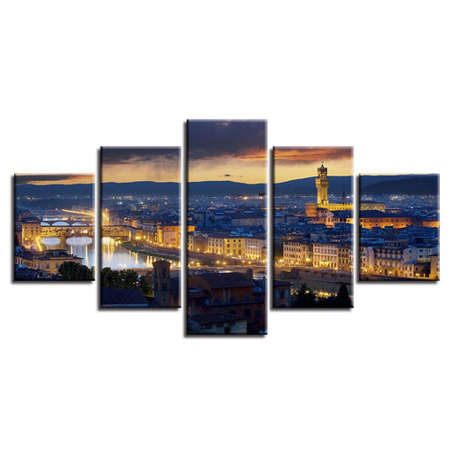 Aesthetical Florence 5 Piece HD Multi Panel Canvas Wall Art Frame - Original Frame