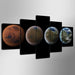 Four Planets 5 Piece HD Multi Panel Canvas Wall Art Frame - Original Frame