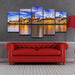 Germany Sunset Scenery 5 Piece HD Multi Panel Canvas Wall Art Frame - Original Frame