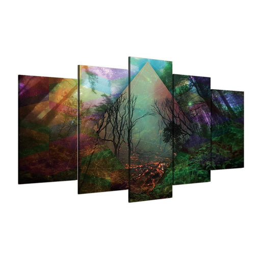 Rainbow Nature 5 Piece HD Multi Panel Canvas Wall Art - Original Frame