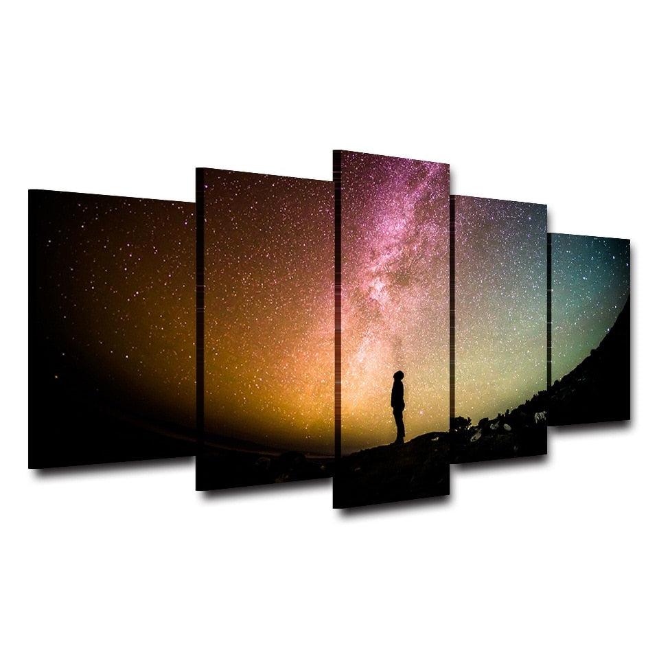 Starry Sky 5 Piece HD Multi Panel Canvas Wall Art Frame - Original Frame