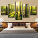 Sunlit Woods 5 Piece HD Multi Panel Canvas Wall Art Frame - Original Frame