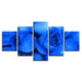 Blue Rose 5 Piece HD Multi Panel Canvas Wall Art Frame - Original Frame