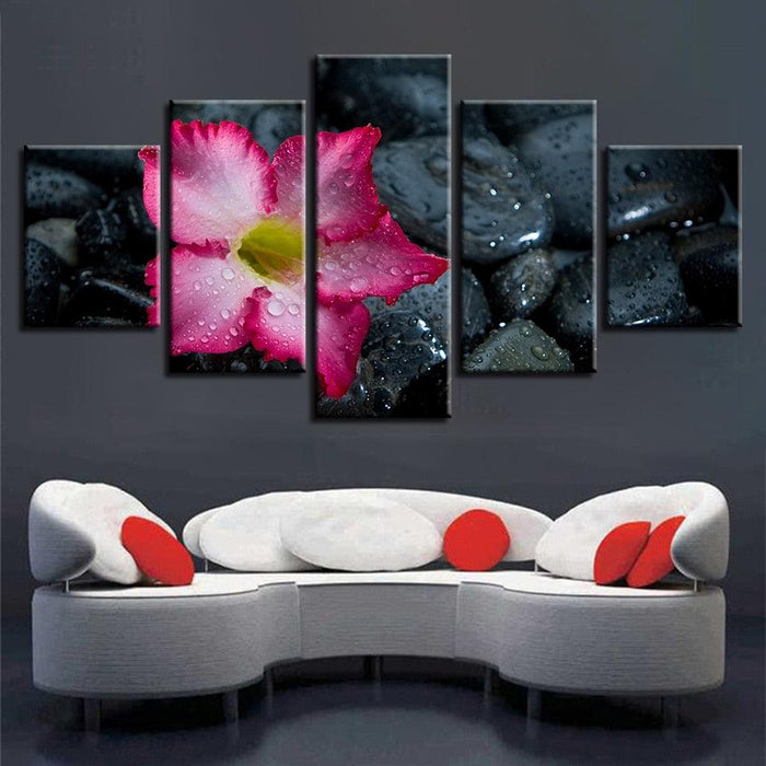 Lily And Stones 5 Piece HD Multi Panel Canvas Wall Art Frame - Original Frame