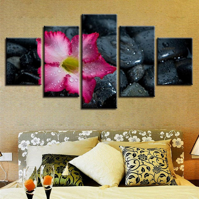 Lily And Stones 5 Piece HD Multi Panel Canvas Wall Art Frame - Original Frame