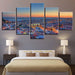 Beautiful City Sunrise 5 Piece HD Multi Panel Canvas Wall Art Frame - Original Frame