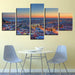 Beautiful City Sunrise 5 Piece HD Multi Panel Canvas Wall Art Frame - Original Frame