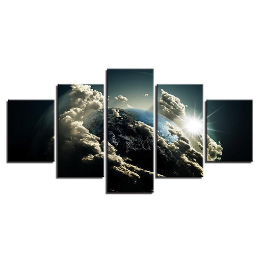 Earth From The Space 5 Piece HD Multi Panel Canvas Wall Art Frame - Original Frame