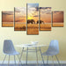 Elephants 5 Piece HD Multi Panel Canvas Wall Art Frame - Original Frame