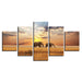 Elephants 5 Piece HD Multi Panel Canvas Wall Art Frame - Original Frame