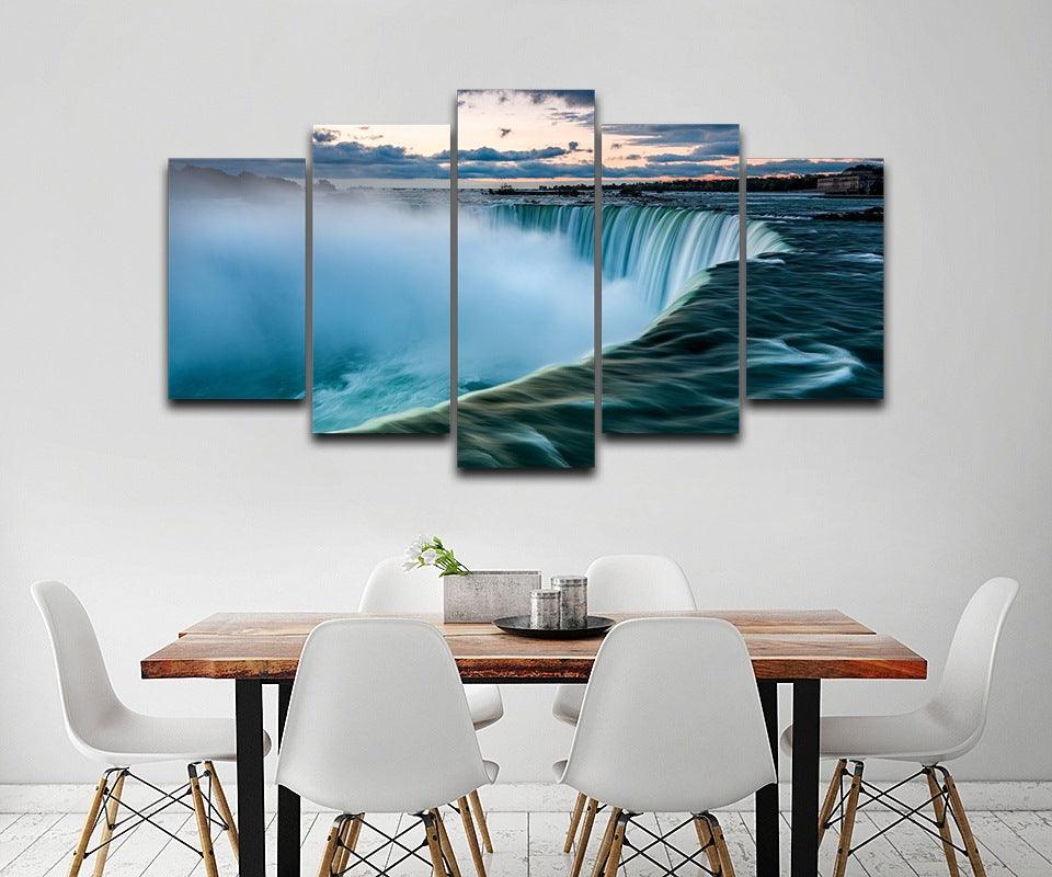 Niagara Falls at Sunrise 5 Piece HD Multi Panel Canvas Wall Art Frame - Original Frame