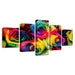 Colorful Roses 5 Piece HD Multi Panel Canvas Wall Art Frame - Original Frame