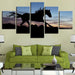 Running Horse In Sunset 5 Piece HD Multi Panel Canvas Wall Art Frame - Original Frame