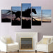 Running Horse In Sunset 5 Piece HD Multi Panel Canvas Wall Art Frame - Original Frame