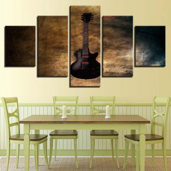 Guitar 5 Piece HD Multi Panel Canvas Wall Art - Original Frame