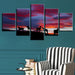 Horses Sunset 5 Piece HD Multi Panel Canvas Wall Art Frame - Original Frame