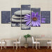 Purple Stone Flower 5 Piece HD Multi Panel Canvas Wall Art - Original Frame