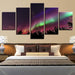 Aurora Forest 5 Piece HD Multi Panel Canvas Wall Art Frame - Original Frame