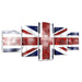 British Flag 5 Piece HD Multi Panel Canvas Wall Art Frame - Original Frame