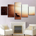 Elk in the Sunrise 5 Piece HD Multi Panel Canvas Wall Art Frame - Original Frame