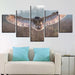 Owl Wings 5 Piece HD Multi Panel Canvas Wall Art Frame - Original Frame