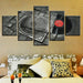 Retro Music Disc 5 Piece HD Multi Panel Canvas Wall Art Frame - Original Frame