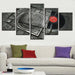 Retro Music Disc 5 Piece HD Multi Panel Canvas Wall Art Frame - Original Frame