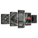 Retro Music Disc 5 Piece HD Multi Panel Canvas Wall Art Frame - Original Frame