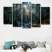 Morning Rays of Sun 5 Piece HD Multi Panel Canvas Wall Art Frame - Original Frame