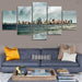 Water Buildings 5 Piece HD Multi Panel Canvas Wall Art Frame - Original Frame