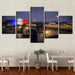 Paris Concorde Bridge 5 Piece HD Multi Panel Canvas Wall Art Frame - Original Frame