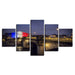 Paris Concorde Bridge 5 Piece HD Multi Panel Canvas Wall Art Frame - Original Frame