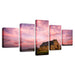 Classical Sunset Glow 5 Piece HD Multi Panel Canvas Wall Art Frame - Original Frame