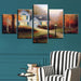 Village Cottage 5 Piece HD Multi Panel Canvas Wall Art Frame - Original Frame