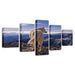 White Wolf Highlands Wild Nature 5 Piece HD Multi Panel Canvas Wall Art Frame - Original Frame