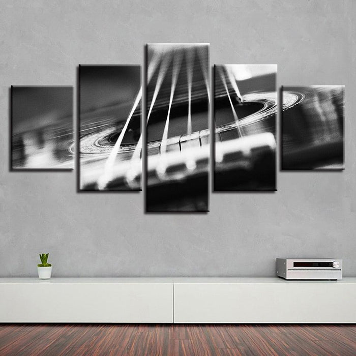 Guitar Abstract Strings 5 Piece HD Multi Panel Canvas Wall Art Frame