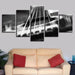 Guitar Abstract Strings 5 Piece HD Multi Panel Canvas Wall Art - Original Frame