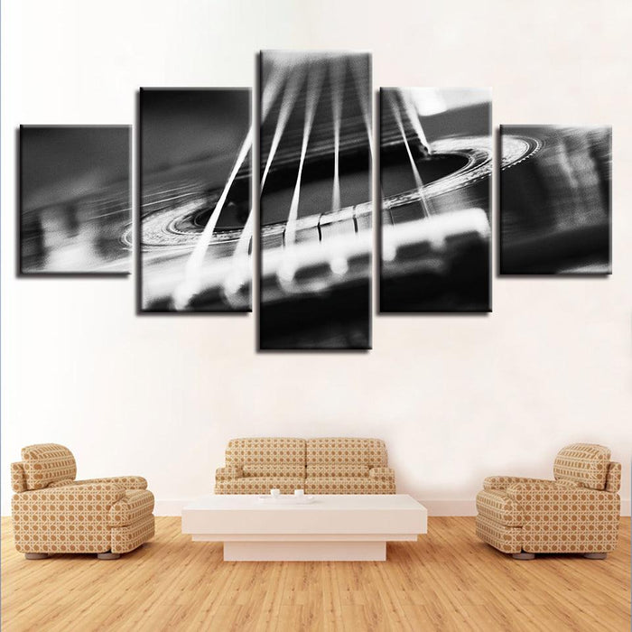 Guitar Abstract Strings 5 Piece HD Multi Panel Canvas Wall Art Frame