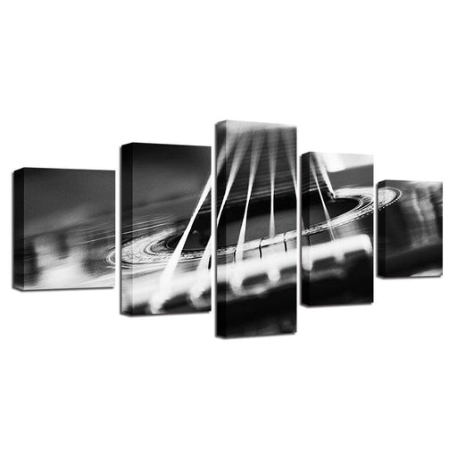 Guitar Abstract Strings 5 Piece HD Multi Panel Canvas Wall Art - Original Frame