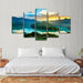 Magic Green Island 5 Piece HD Multi Panel Canvas Wall Art Frame - Original Frame