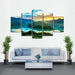 Magic Green Island 5 Piece HD Multi Panel Canvas Wall Art Frame - Original Frame