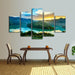 Magic Green Island 5 Piece HD Multi Panel Canvas Wall Art Frame - Original Frame