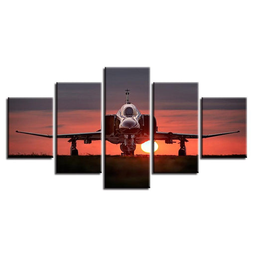 The Airplane Take Off 5 Piece HD Multi Panel Canvas Wall Art Frame - Original Frame